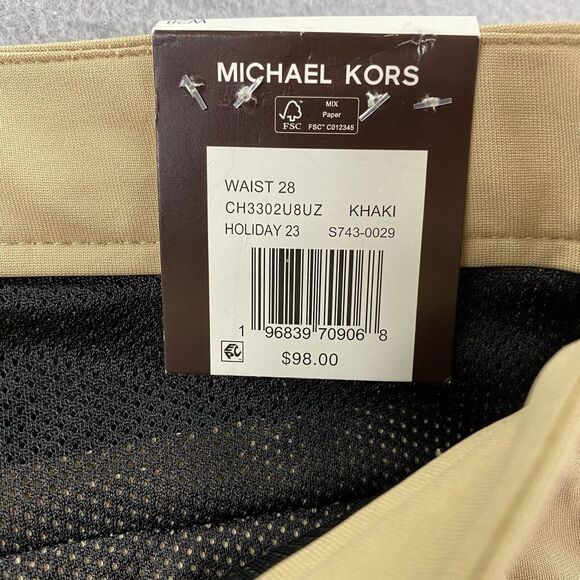 Michael Kors Tech Shorts Mens 28 Beige 8 Inseam Wicking Lightweight Outdoors - Picture 6 of 13